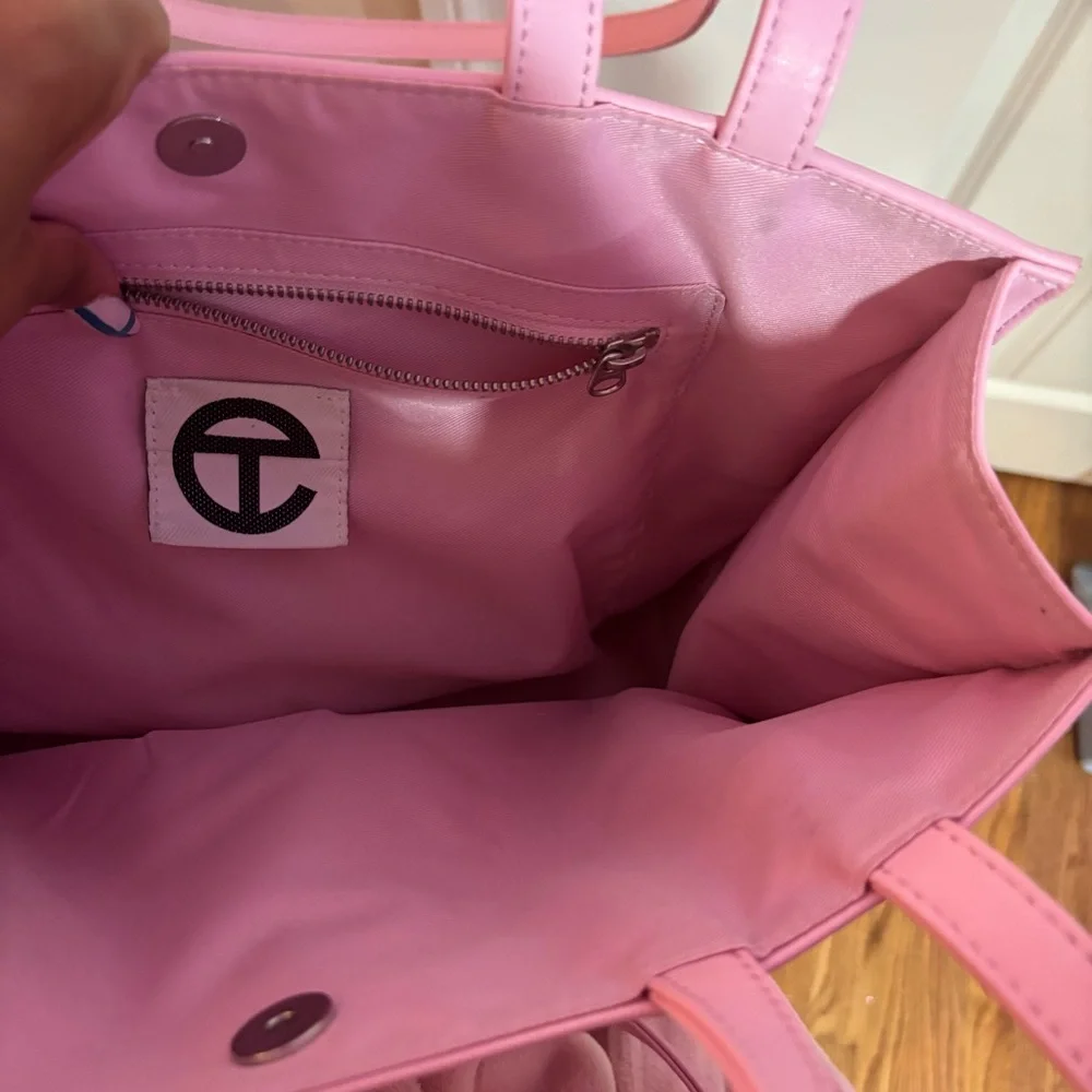 Telfar Pink Logo Leather Tote - Picture 6 of 6